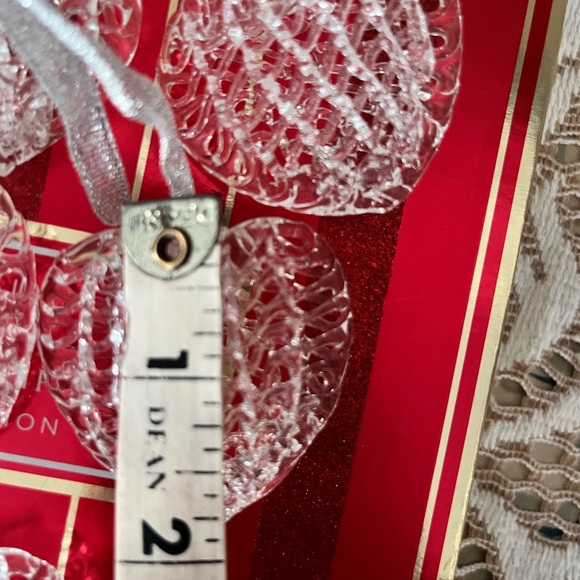 Glass blown Valentine’s Day Heart Ornaments Set of 8 with Silver Ribbon - Picture 3 of 10